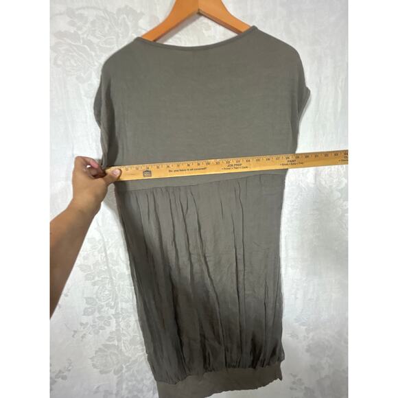 More by Siste's Dress XL Brown 100% Silk Italy Balloon Hem Lagenlook Pleated - Picture 10 of 11